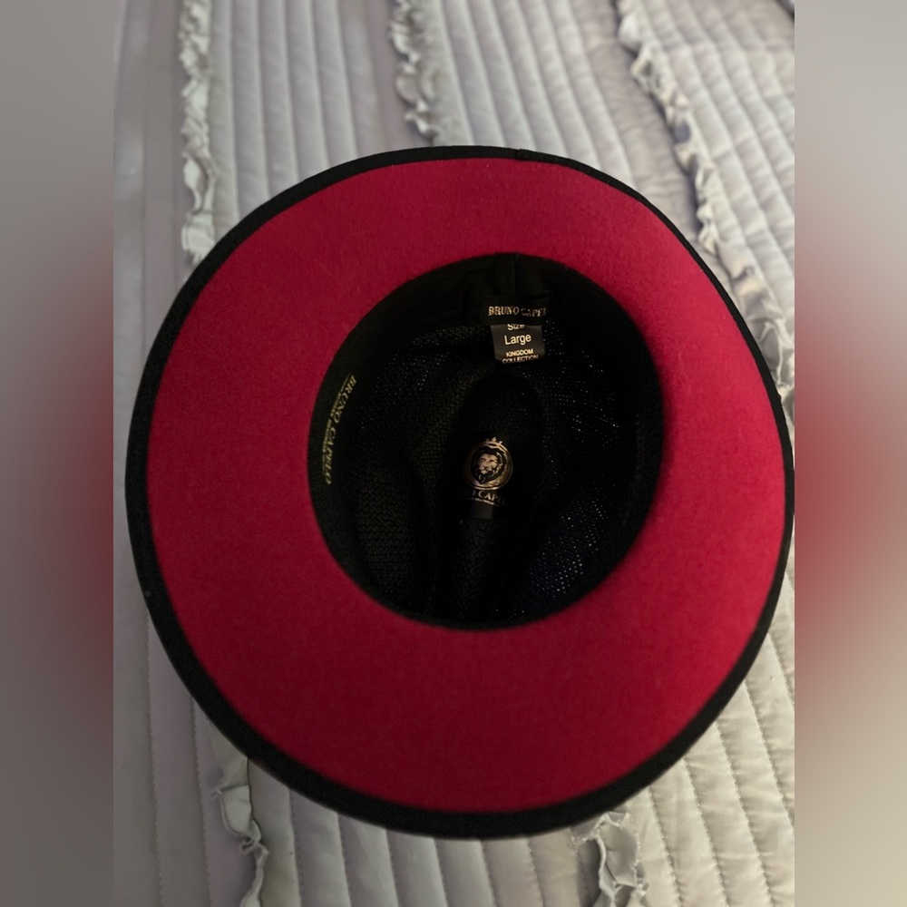 Black and Red men’s brim fedora hat